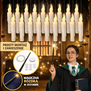 Latające Świece LED + Różdżka – magia w domu ✨