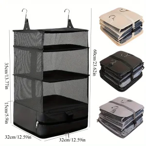 Wisząca półka podróżna składana – organizer na ubrania do szafy i walizki, wielofunkcyjna torba podróżna