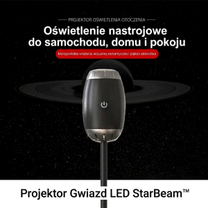 Projektor Gwiazd LED StarBeam™ – Romantyczna Atmosfera w Domu | Regulowana Projekcja | Efekt Nocnego Nieba