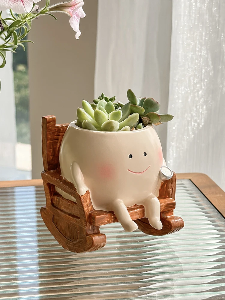 Bujana Doniczka™ — Ceramiczna doniczka-buźka na bujaczku - obrazek 4